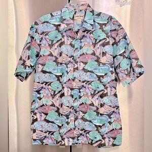 EUC Vintage Tropical Fish Cooke Street Honolulu Hawaiian Shirt Size XL